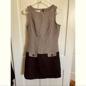 Brown & White Patterned Dress